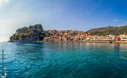 Greece, Preveza, Parga, Resort town on Ionian coast in summer photo