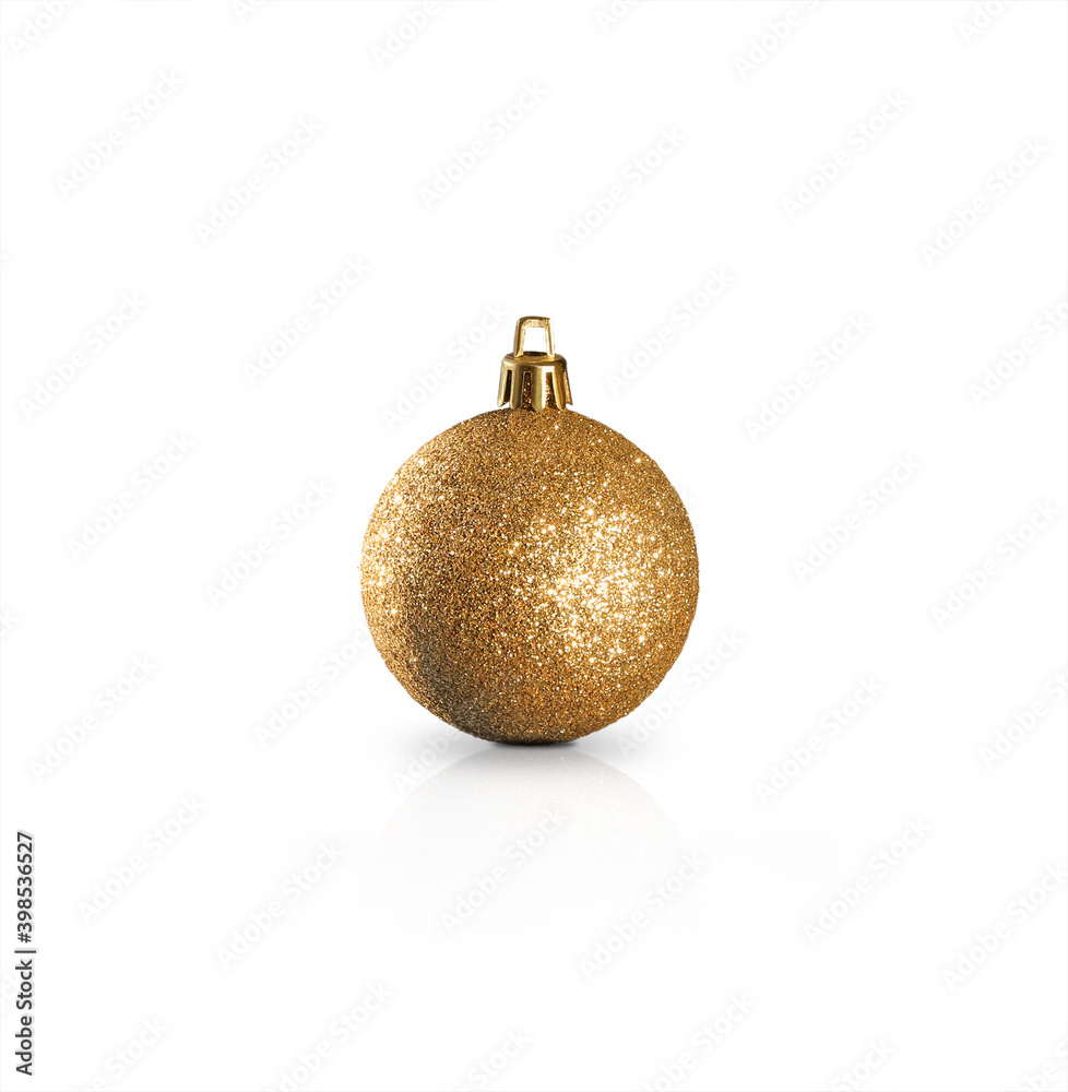 Golden christmas ball isolated on white background Golden christmas ball isolated on white background