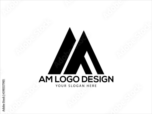 Am, A m Logo Icon, am Letter Stock