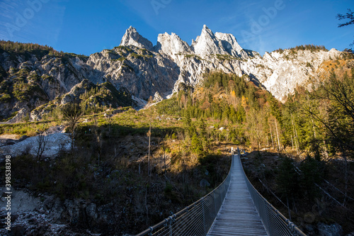 Germany, Bavaria, Suspension bridge in Berchtesgaden National Park photo