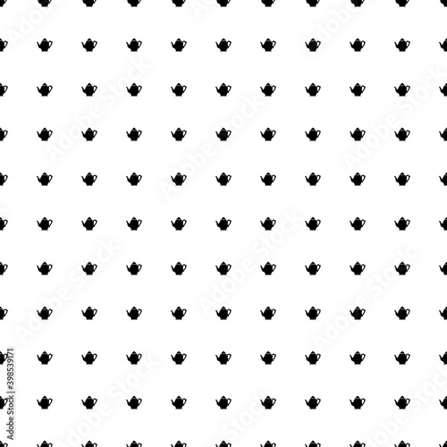 Square seamless background pattern from geometric shapes. The pattern is evenly filled with black teapots. Vector illustration on white background