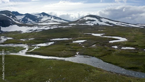 River and Sylarna mountains in the summer photo