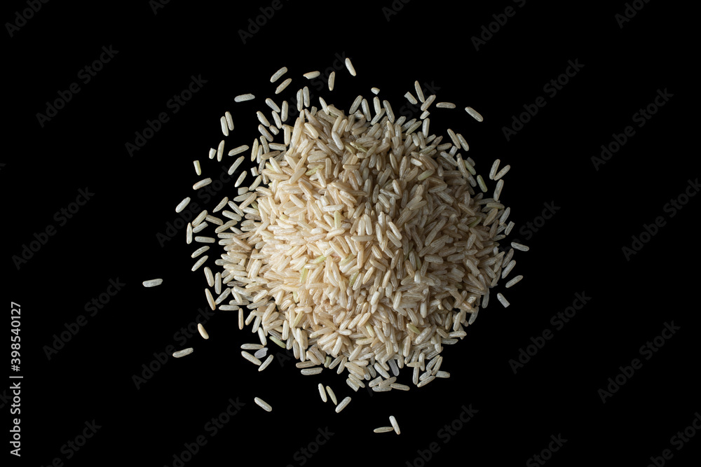 Dry rice isolated on black background. Dry rice isolated on black background.