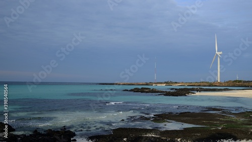 Kimnyeong Beach in Winter in Jeju, Korea.
