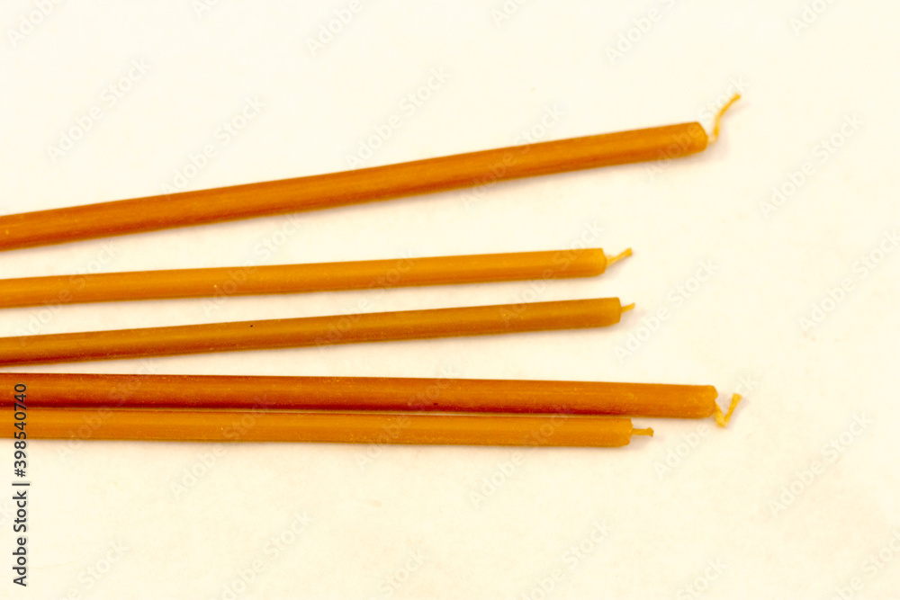 Church candles isolated on the white background Church candles isolated on the white background