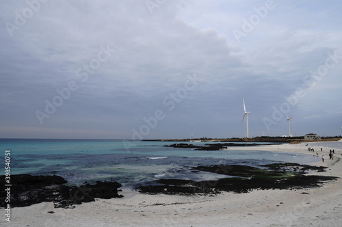 Kimnyeong Beach in Winter in Jeju, Korea.
