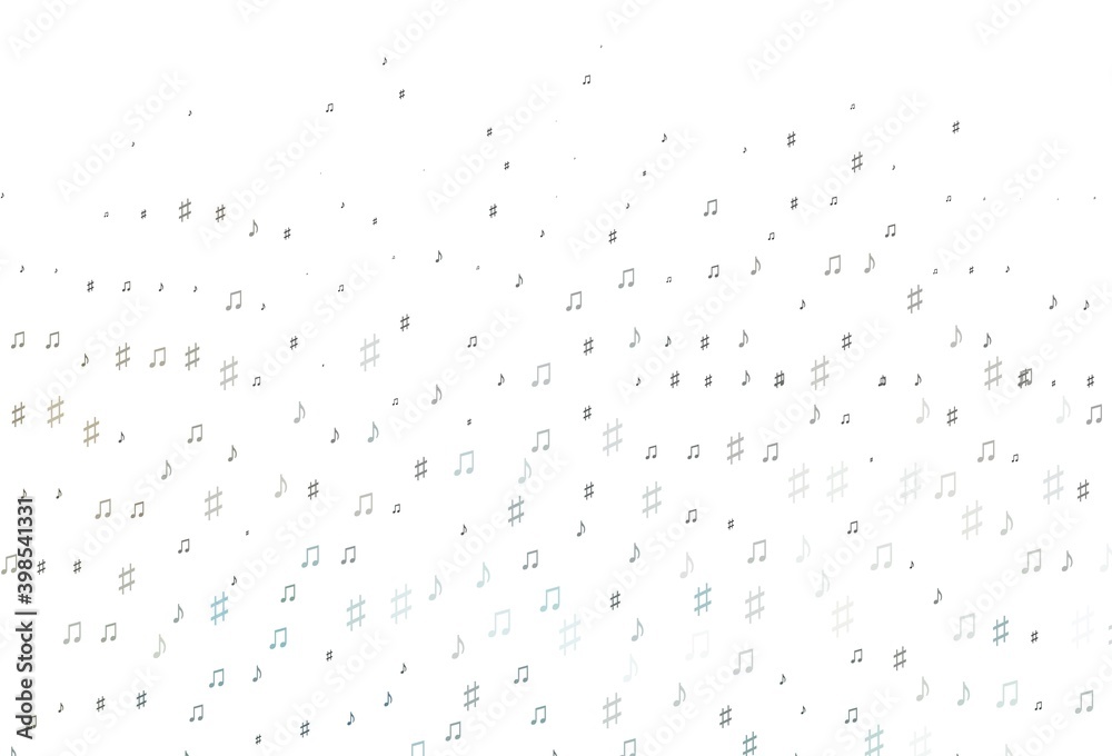 Light Black vector texture with musical notes.