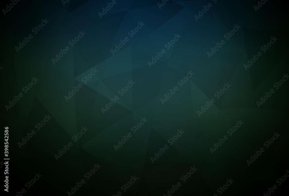 Obraz premium Dark Green vector abstract polygonal pattern.