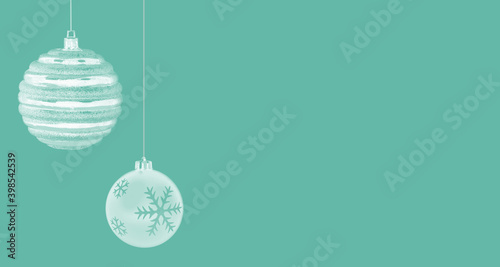 minimal christmas balls onpastel color background 