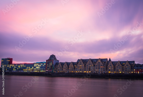 Rheinauhafen during sunset