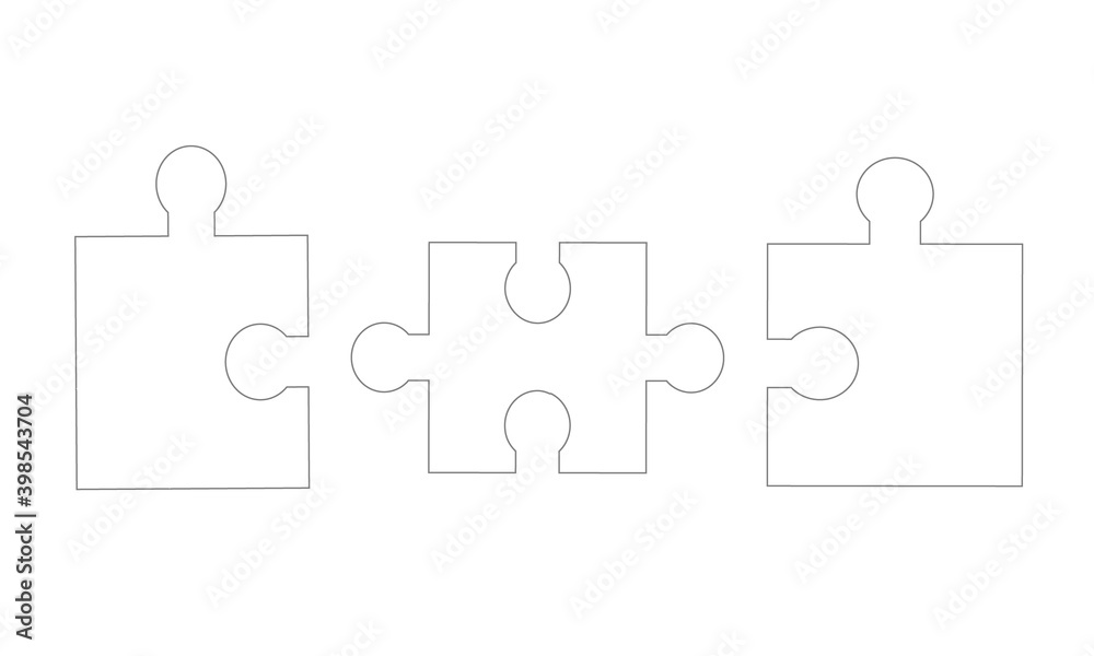 Puzzle Band Banner Elemente Reihe Weiß Leer Puzzle Band Banner Elemente Reihe Weiß Leer