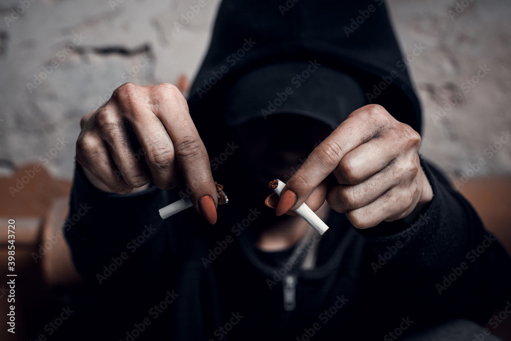 The concept of substance abuse, drug addiction and bad habits. People