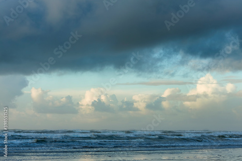 Cloudy skies over Oregon Beach