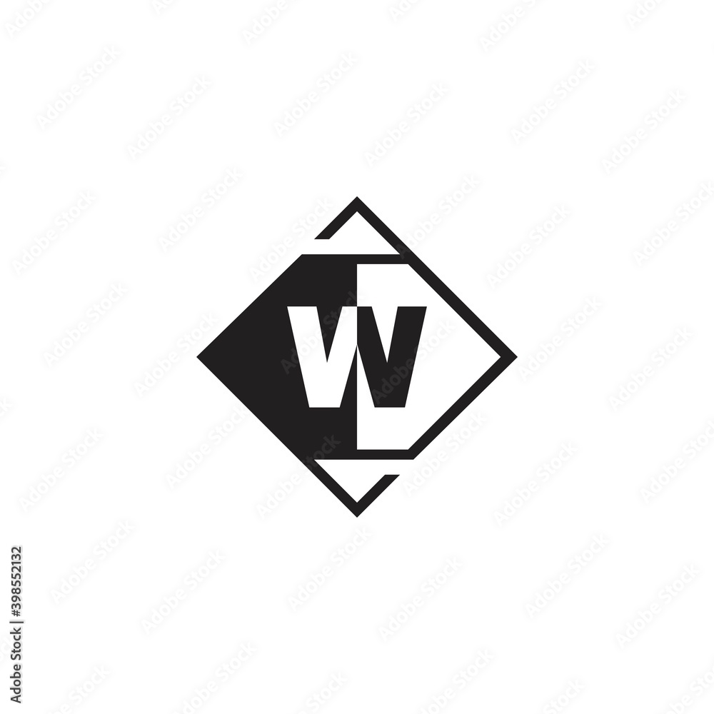 Letter W Geometrical Logo Negative Space Vector Design Letter W Geometrical Logo Negative Space Vector Design