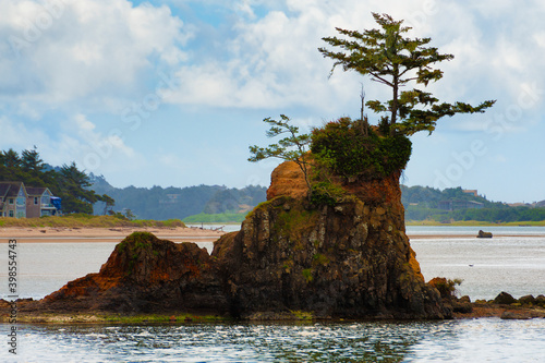 Intertidal Rocks at Siletz Bay Park in Lincoln City, Oregon photo