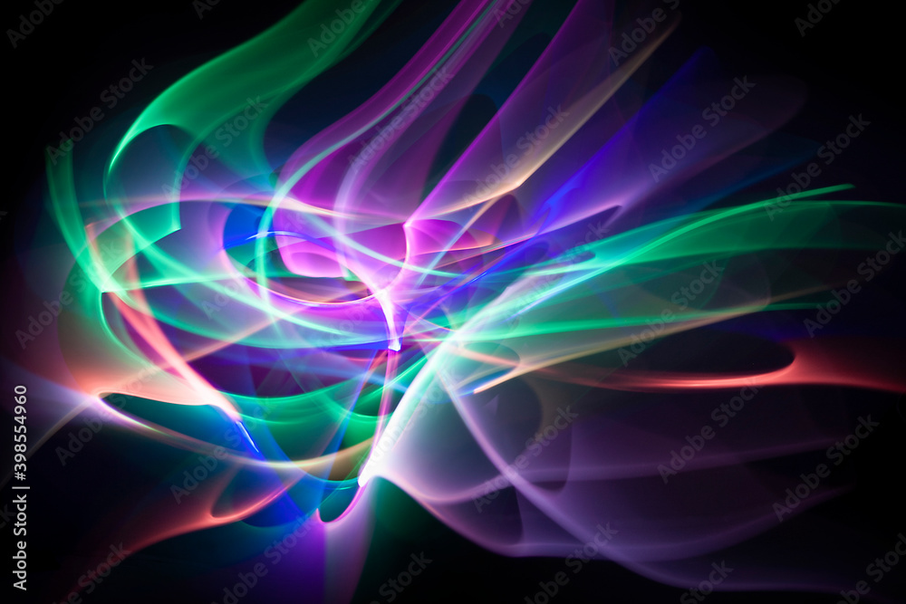 Abstract line motion of different colors, curves abstraction col Abstract line motion of different colors, curves abstraction col