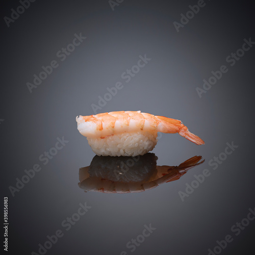 Japanese sushi on a gray-black background. 