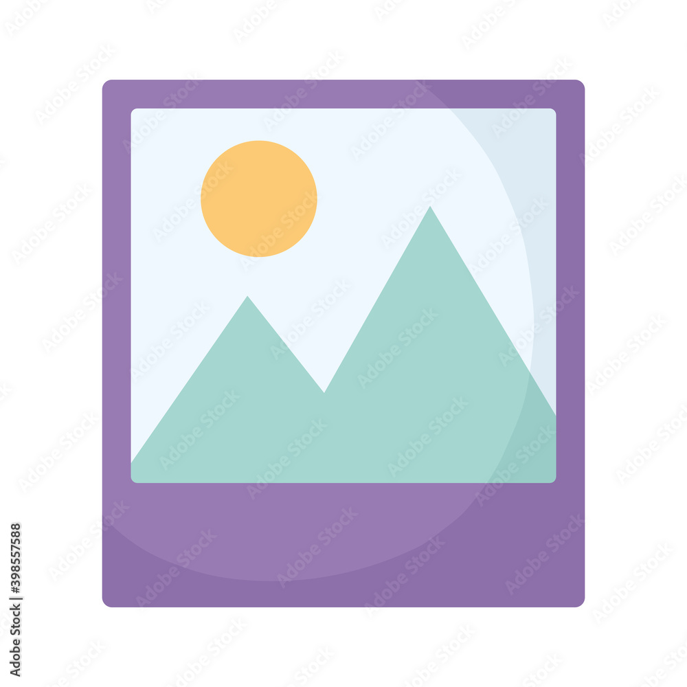 image icon with purple color and a landscape inside it image icon with purple color and a landscape inside it