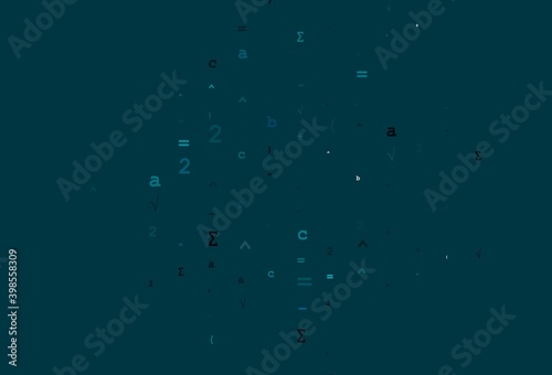 Light BLUE vector texture with mathematic symbols.
