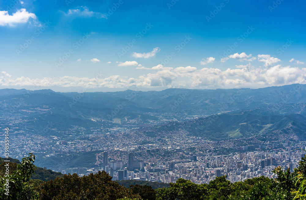 Panoramic view of Caracas city at morning from Los Venados. Venezuela