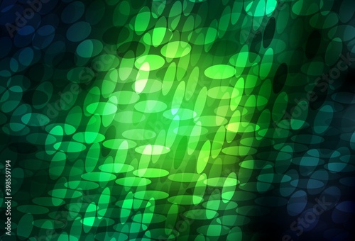 Dark Green vector background with bubbles. © smaria2015
