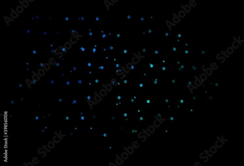 Dark Blue  Green vector template with crystals  circles  squares.