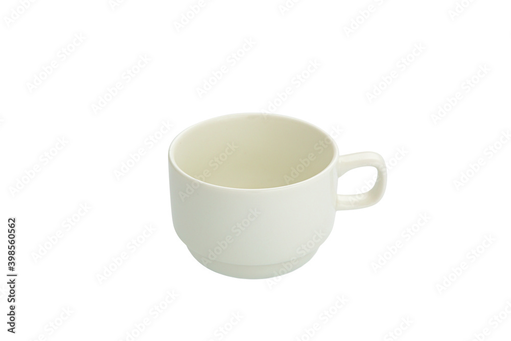 White cups side view. On a white isolated background
White cups side view. On a white isolated background