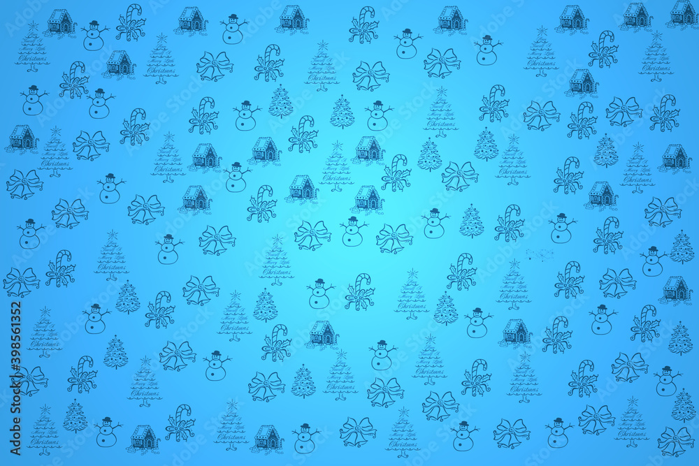 hd abstract blue xmas background, blue background with christmas signs, blue christmas background
