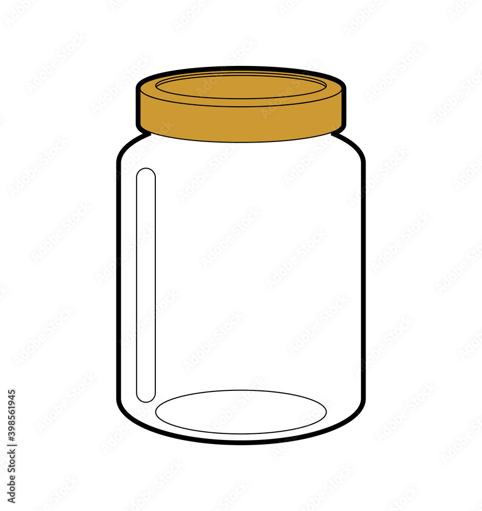 Glass jar isolated. Mason Jar Half Gallon. vector illustration Glass jar isolated. Mason Jar Half Gallon. vector illustration