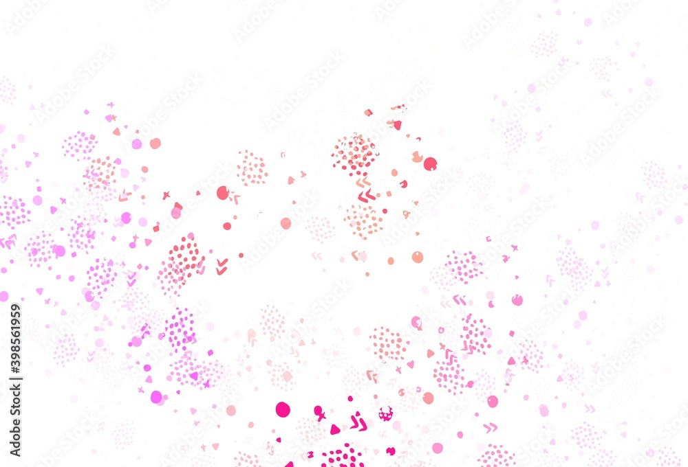 Light Pink, Yellow vector backdrop with memphis shapes.