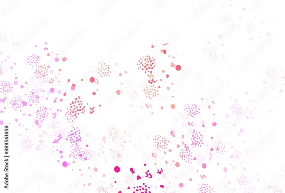 Light Pink, Yellow vector backdrop with memphis shapes. Light Pink, Yellow vector backdrop with memphis shapes.