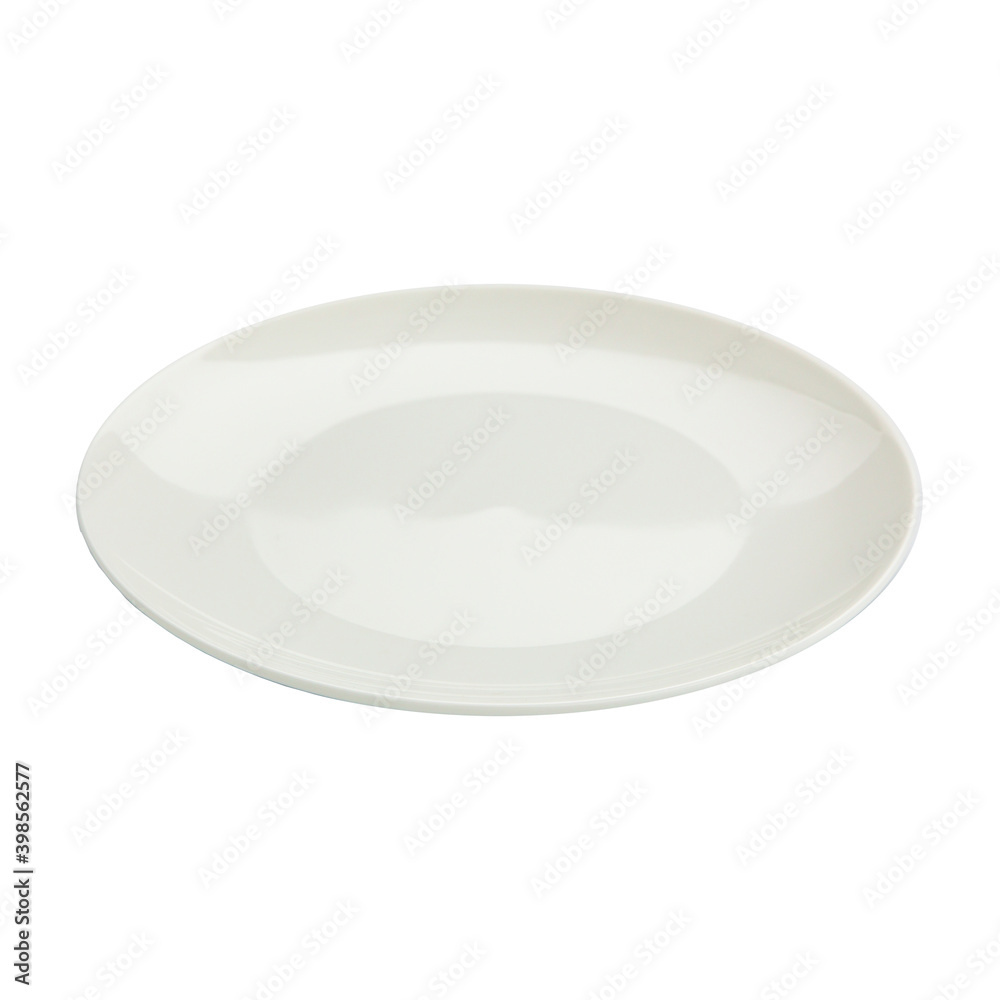 White plate side view. On a white isolated background
White plate side view. On a white isolated background