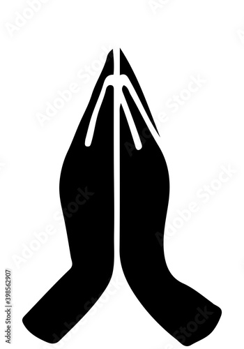 Hands to pray. Religion sign