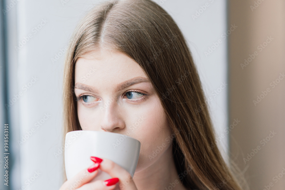 Lonely sad woman deep in thoughts at home, depressive Lonely sad woman deep in thoughts at home, depressive