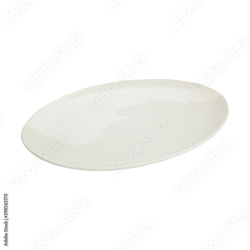White plate side view. On a white isolated background  © Борис Яценко