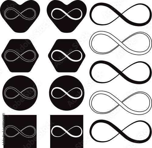 Set of infinity sign, vector illustration