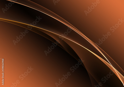 Abstract background waves. Black and jaffa orange abstract background for wallpaper or business card