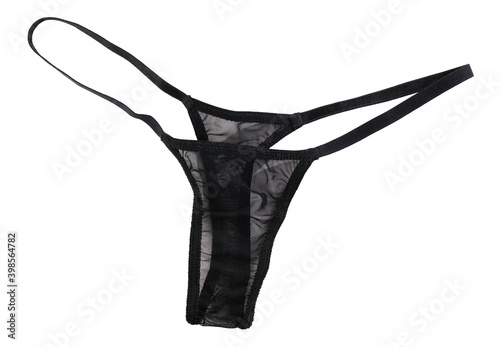 Fotografija Sexy black thong with a T-neck isolated on a white background.