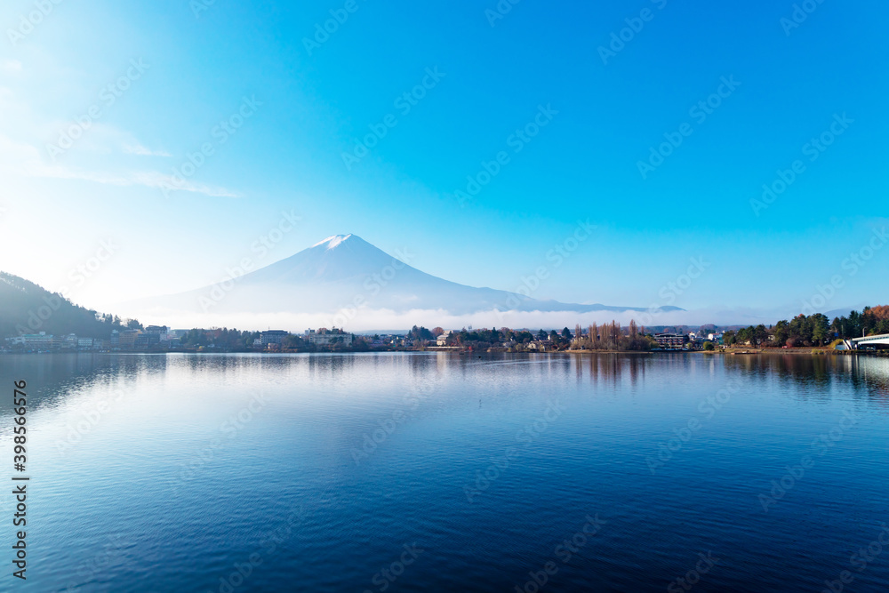河口湖から見る富士山