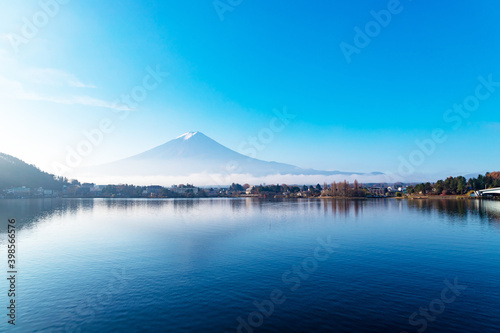 河口湖から見る富士山