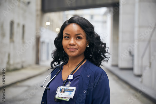 Portrait of Registered Nurse outside Hospital