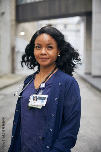 Portrait of Registered Nurse outside Hospital