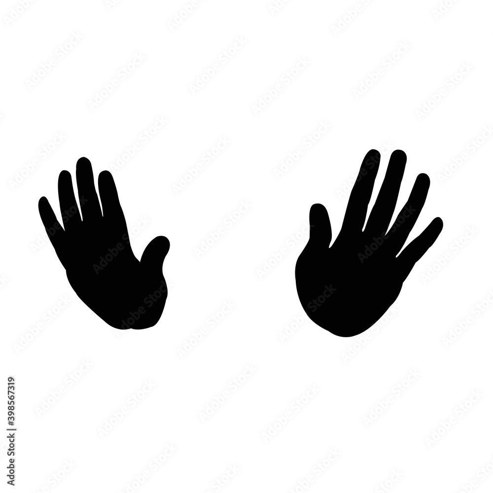 a pair hands silhouette vector a pair hands silhouette vector