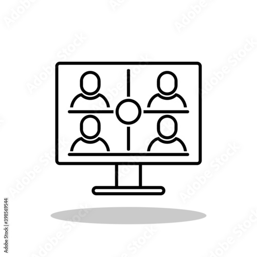 Video conference icon in trendy flat style. Online conference symbol for your web site design, logo, app, UI Vector EPS 10. 