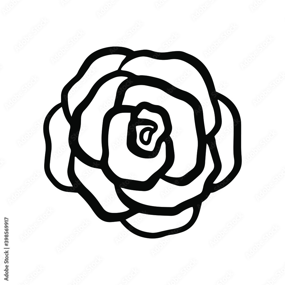 Simple vector hand drawn rose isolated on white background. Floral element design. Outline flower for web, greeting card, poster, clothes. Simple vector hand drawn rose isolated on white background. Floral element design. Outline flower for web, greeting card, poster, clothes.