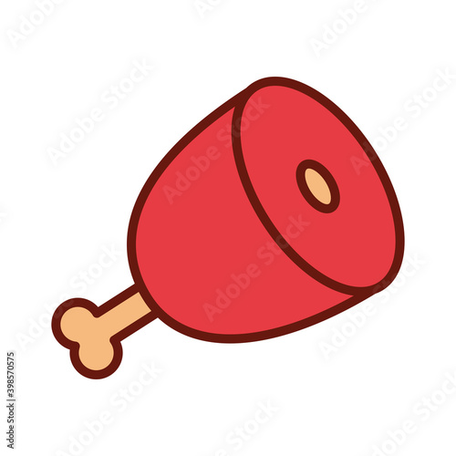 meat with a red color on a white background