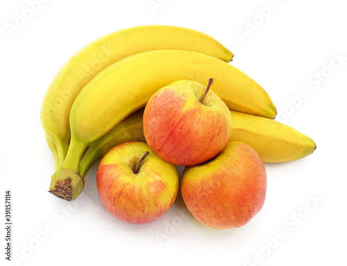 Ripe apples and bananas.