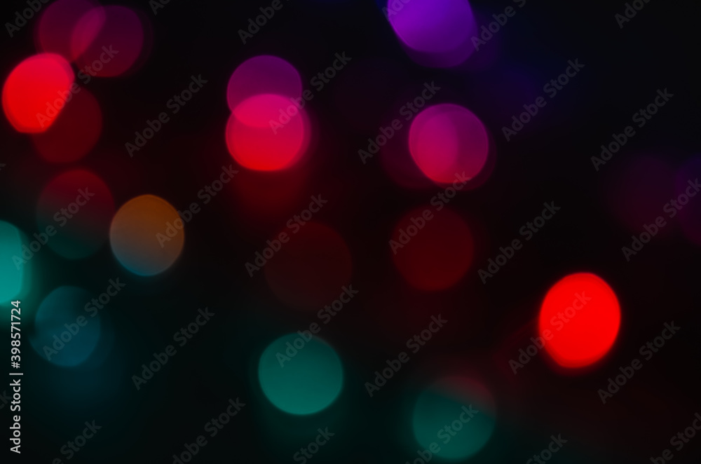 Abstract pattern of colorful bokeh lights on dark background Abstract pattern of colorful bokeh lights on dark background