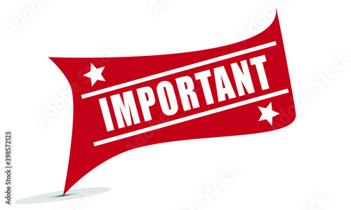 RED BANNER FLAG IMPORTANT WITH STARS