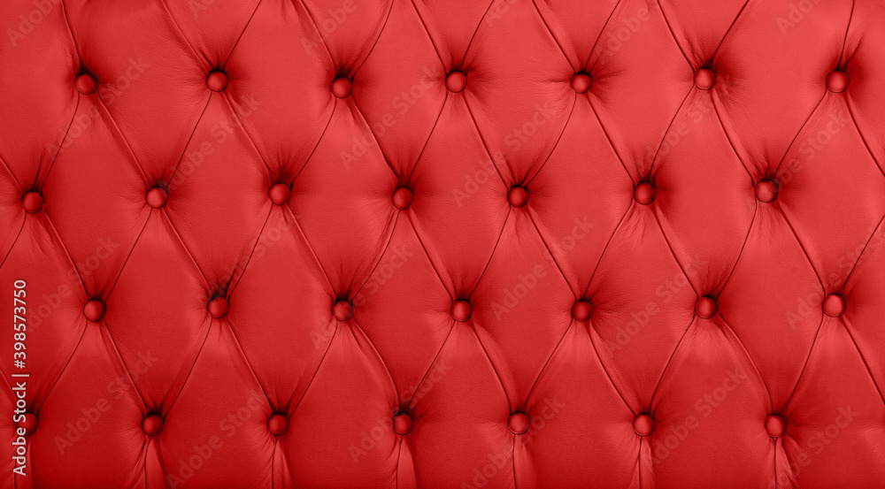 Red leather capitone background texture